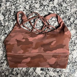 Lululemon Free To Be Wild Longline Bra in Brown Camo